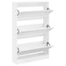 Pantofar, alb, 80x21x125,5 cm, lemn compozit - WALTI WALTI