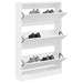 Pantofar, alb, 80x21x125,5 cm, lemn compozit - WALTI WALTI