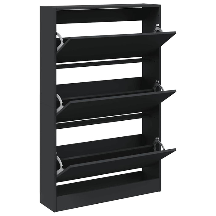 Pantofar, negru, 80x21x125,5 cm, lemn compozit - WALTI WALTI
