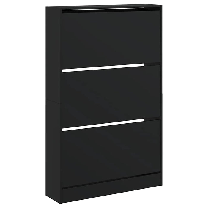 Pantofar, negru, 80x21x125,5 cm, lemn compozit - WALTI WALTI
