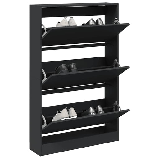 Pantofar, negru, 80x21x125,5 cm, lemn compozit - WALTI WALTI