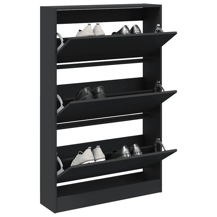 Pantofar, negru, 80x21x125,5 cm, lemn compozit - WALTI WALTI