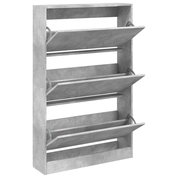 Pantofar, gri beton, 80x21x125,5 cm, lemn prelucrat - WALTI WALTI