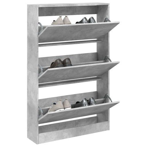 Pantofar, gri beton, 80x21x125,5 cm, lemn prelucrat - WALTI WALTI