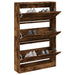 Pantofar, stejar fumuriu, 80x21x125,5 cm, lemn compozit - WALTI WALTI