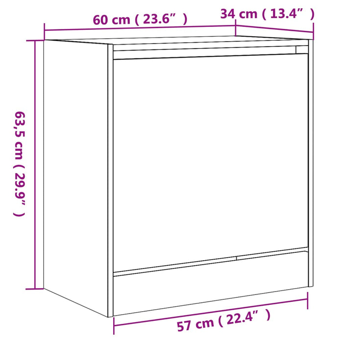 Pantofar, stejar maro, 60x34x63,5 cm, lemn compozit - WALTI WALTI
