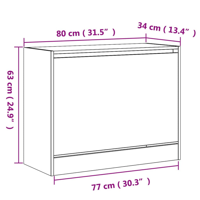 Pantofar, alb, 80x34x63 cm, lemn prelucrat - WALTI WALTI
