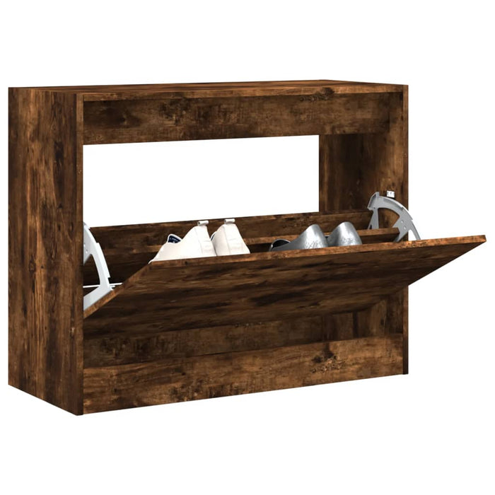 Pantofar, stejar fumuriu, 80x34x63 cm, lemn compozit - WALTI WALTI