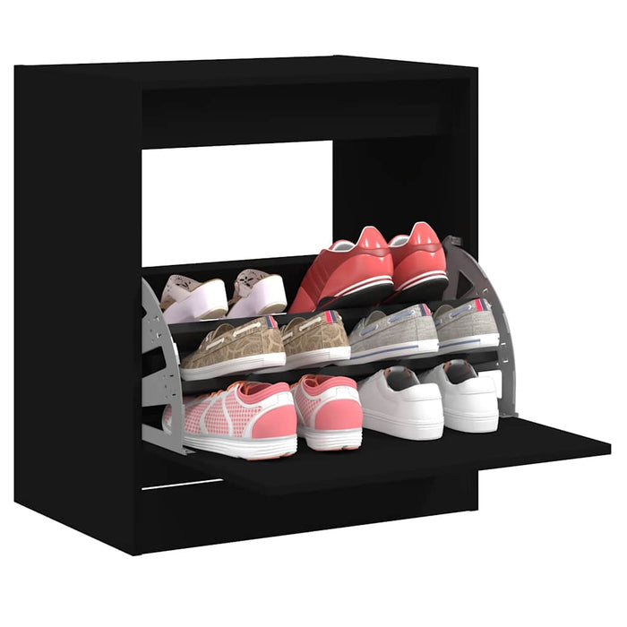 Pantofar, negru, 60x42x69 cm, lemn compozit - WALTI WALTI