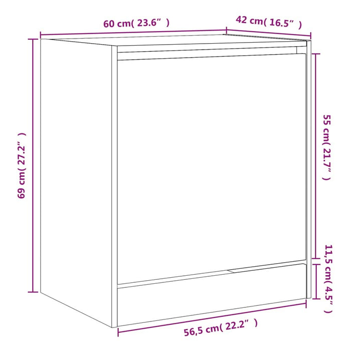 Pantofar, gri beton, 60x42x69 cm, lemn compozit - WALTI WALTI