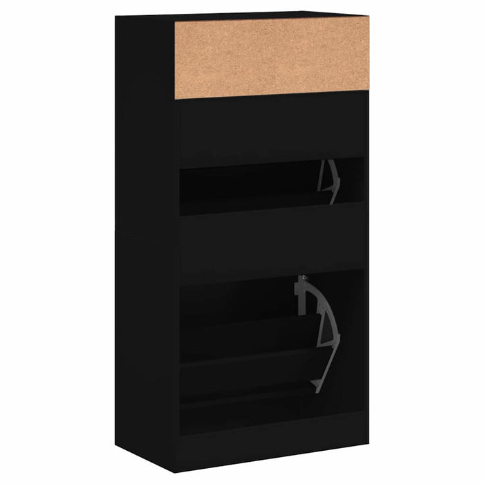Pantofar, negru, 60x34x116 cm, lemn compozit - WALTI WALTI