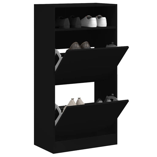 Pantofar, negru, 60x34x116 cm, lemn compozit - WALTI WALTI