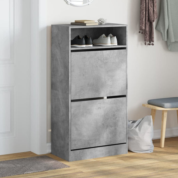 Pantofar, gri beton, 60x34x116 cm, lemn compozit - WALTI WALTI