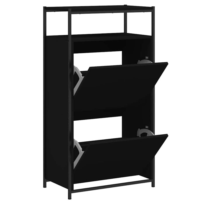 Pantofar, negru, 60x34x112 cm, lemn compozit - WALTI WALTI