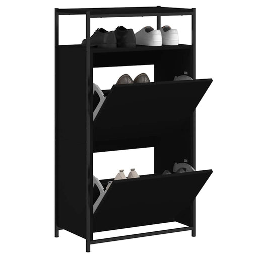 Pantofar, negru, 60x34x112 cm, lemn compozit - WALTI WALTI