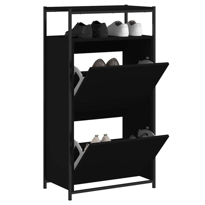 Pantofar, negru, 60x34x112 cm, lemn compozit - WALTI WALTI