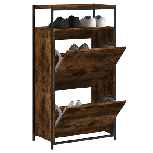 Pantofar, stejar fumuriu, 60x34x112 cm, lemn compozit - WALTI WALTI