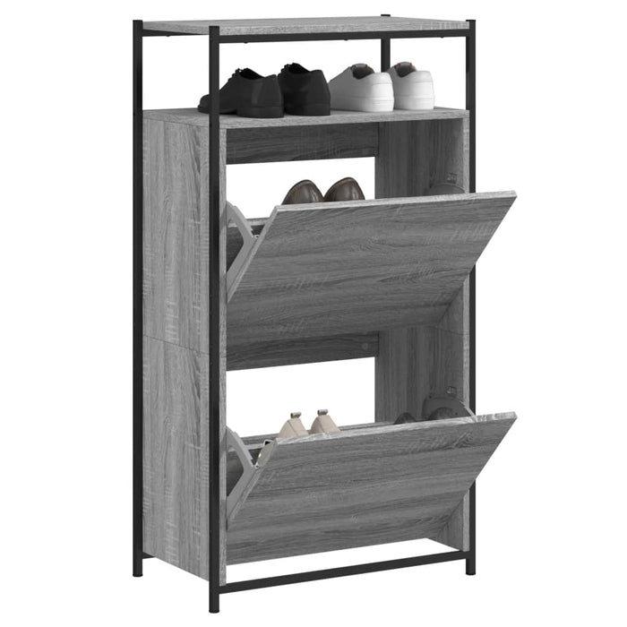 Pantofar, gri sonoma, 60x34x112 cm, lemn prelucrat - WALTI WALTI