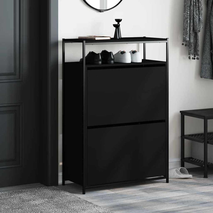 Pantofar, negru, 75x34x112 cm, lemn compozit - WALTI WALTI