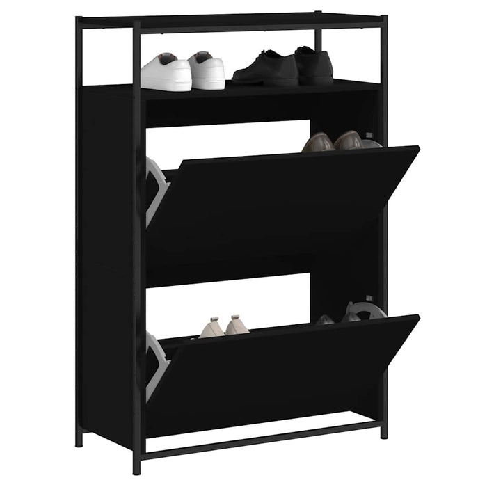 Pantofar, negru, 75x34x112 cm, lemn compozit - WALTI WALTI
