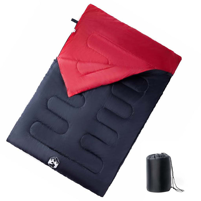 Sac de dormit dublu cu perne de camping, adulți, 3-4 anotimpuri - WALTI WALTI