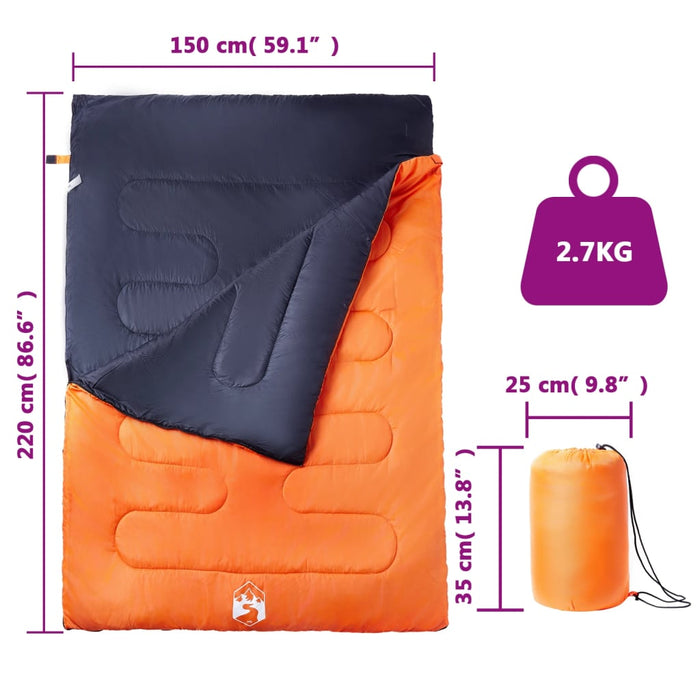 Sac de dormit dublu cu perne de camping, adulți, 3-4 anotimpuri - WALTI WALTI