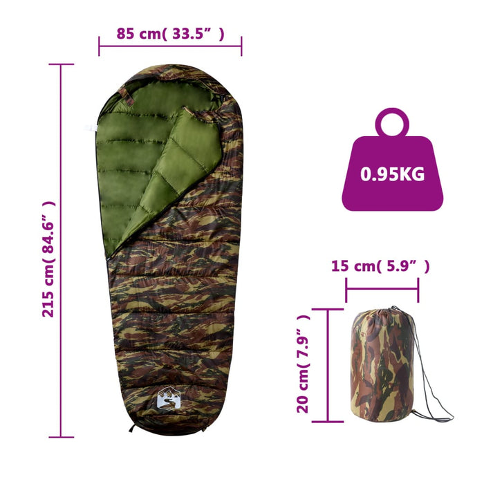 Sac de dormit tip mumie pentru adulți de camping, 3 anotimpuri WALTI