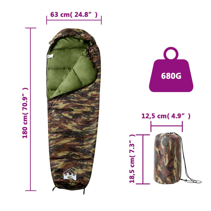 Sac de dormit tip mumie pentru adulți de camping, 3 anotimpuri - WALTI WALTI