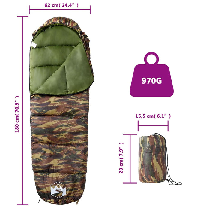 Sac de dormit tip mumie pentru adulți de camping, 3 anotimpuri - WALTI WALTI