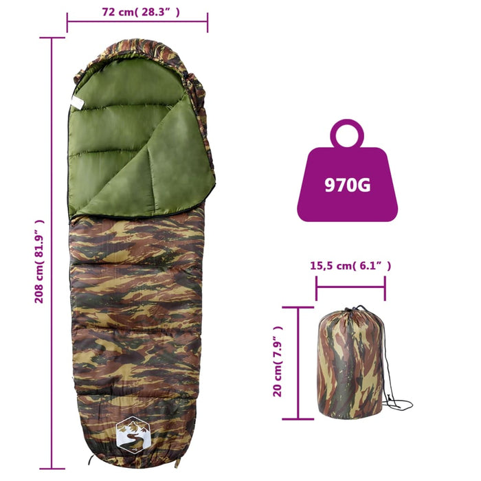 Sac de dormit tip mumie pentru adulți de camping, 3 anotimpuri - WALTI WALTI