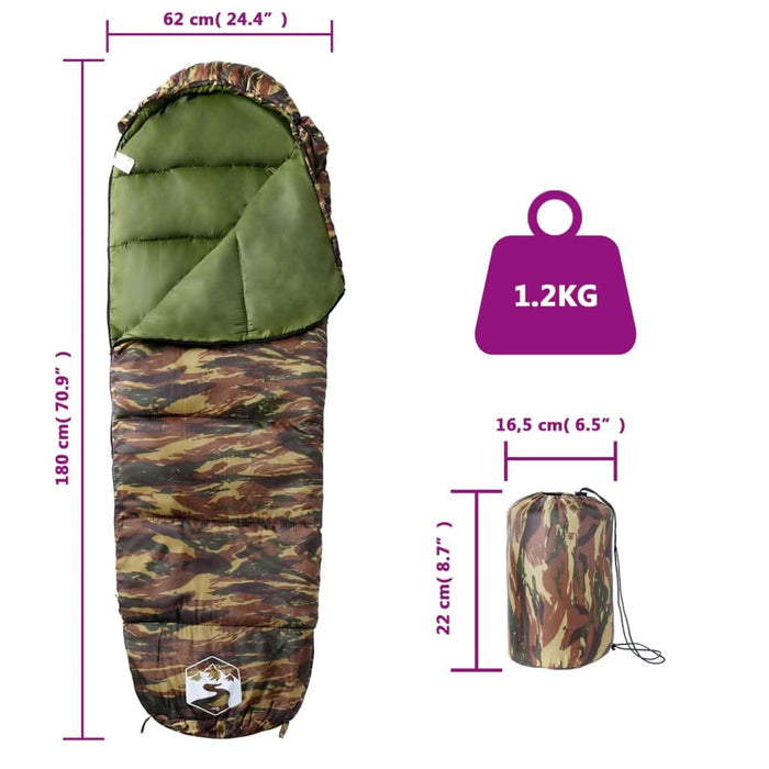 Sac de dormit tip mumie pentru adulți de camping, 3 anotimpuri - WALTI WALTI