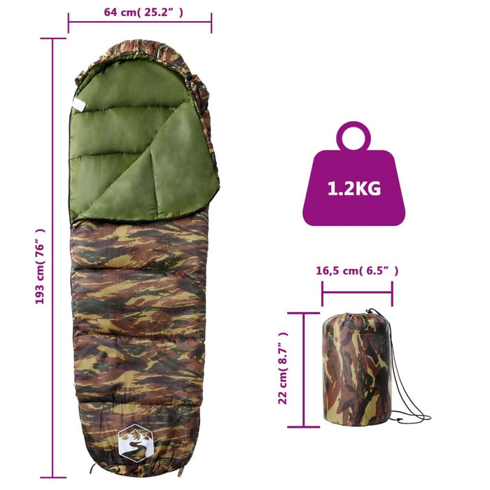 Sac de dormit tip mumie pentru adulți de camping, 3 anotimpuri - WALTI WALTI