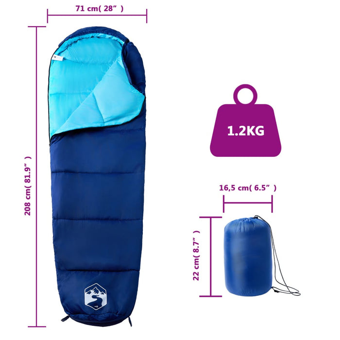 Sac de dormit tip mumie pentru adulți de camping, 3 anotimpuri WALTI