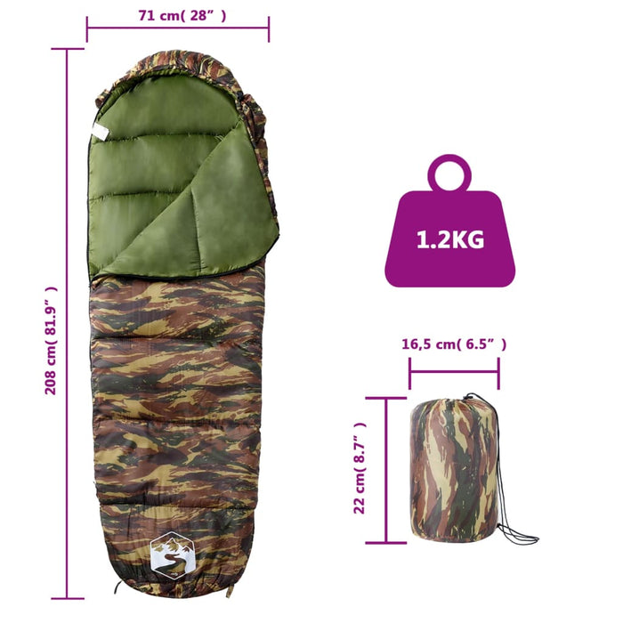 Sac de dormit tip mumie pentru adulți de camping, 3 anotimpuri - WALTI WALTI
