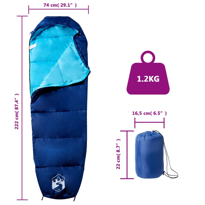 Sac de dormit tip mumie pentru adulți de camping, 3 anotimpuri WALTI