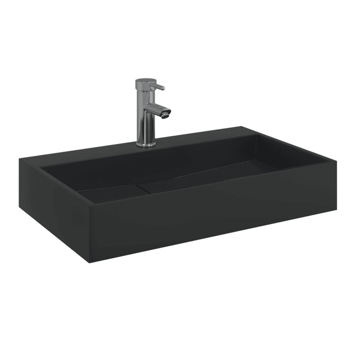 Chiuvetă negru 60x38x11 cm, conglomerat turnat mineral/marmură - WALTI WALTI
