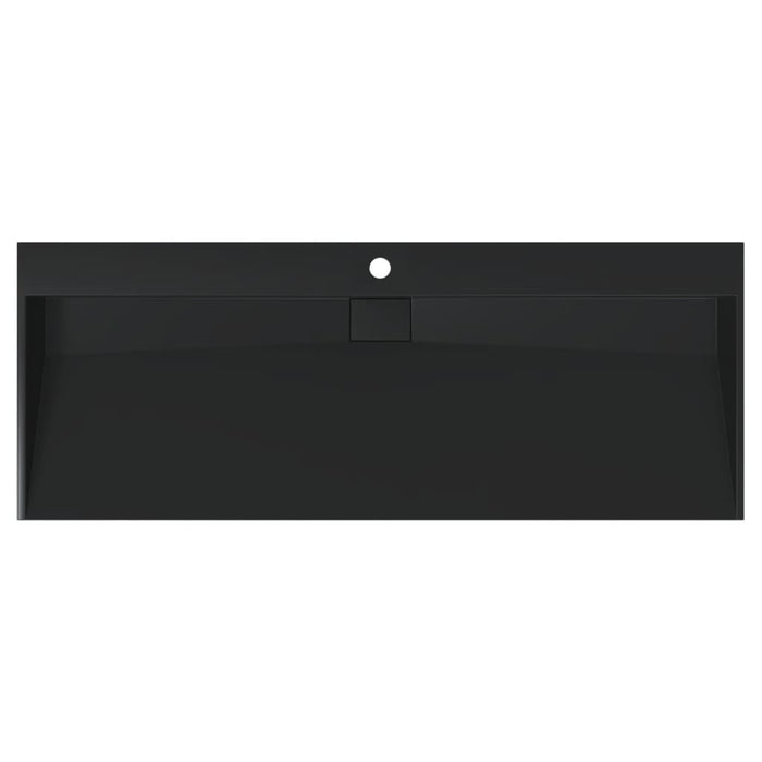 Chiuvetă negru 120x46x11 cm, conglomerat turnat mineral/marmură - WALTI WALTI