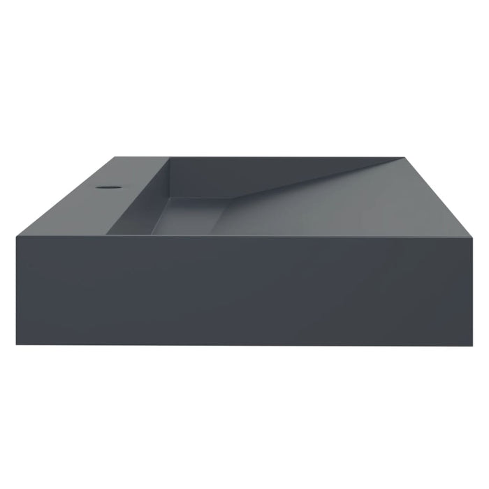 Lavoar antracit 120x46x11 cm conglomerat turnat mineral/marmură - WALTI WALTI