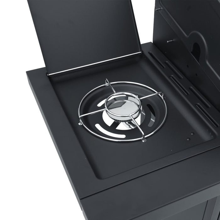 Grătar pe gaz cu 5 arzătoare, negru, oțel vopsit electrostatic - WALTI WALTI