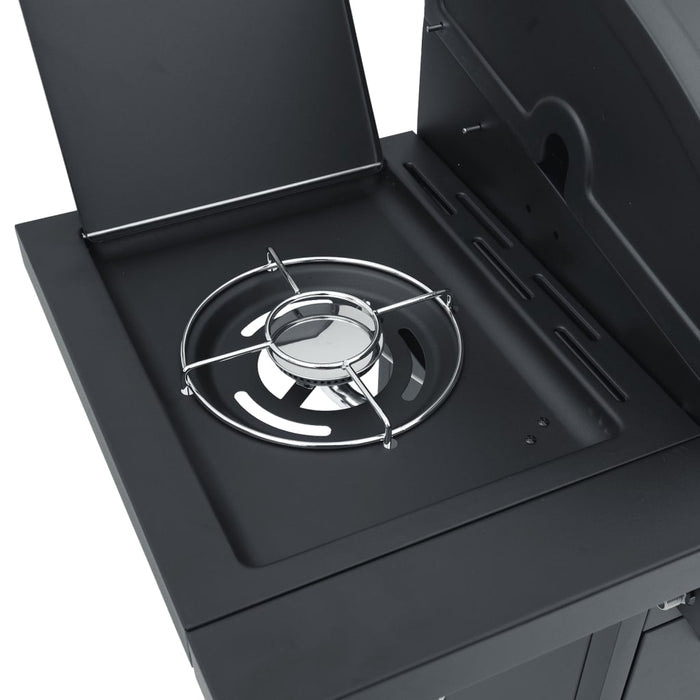 Grătar pe gaz cu 7 arzătoare, negru, oțel vopsit electrostatic - WALTI WALTI