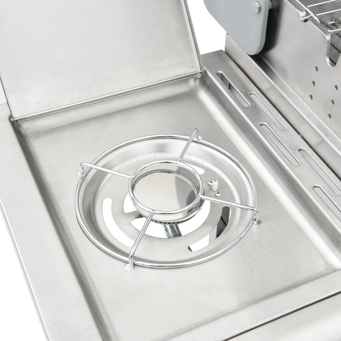 Grătar pe gaz cu 4 arzătoare, argintiu, oțel inoxidabil - WALTI WALTI