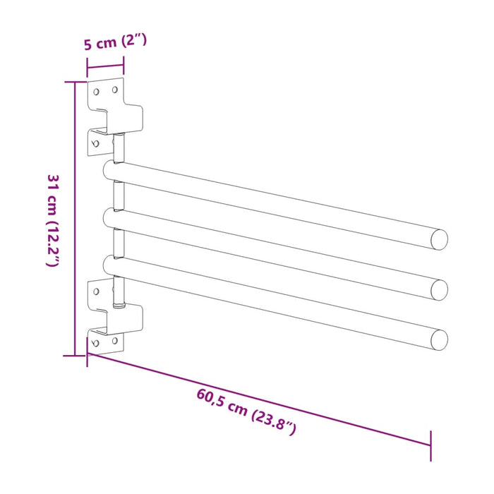 Suport pentru șa/pătură, negru, fier, 3 brațe WALTI