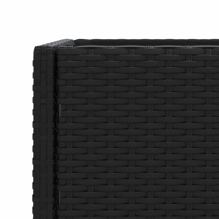 Jardinieră de grădină cu raft, negru, poliratan - WALTI WALTI