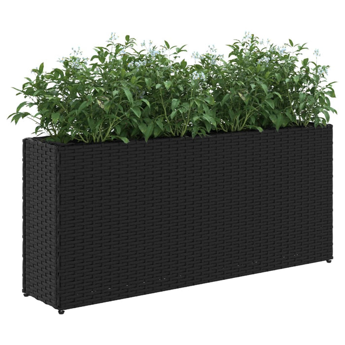 Jardinieră de grădină cu 2 ghivece, negru 90x20x40 cm poliratan - WALTI WALTI