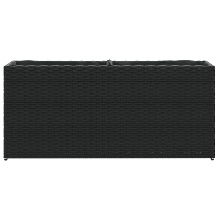 Jardinieră de grădină cu 2 ghivece, negru 90x20x40 cm poliratan - WALTI WALTI