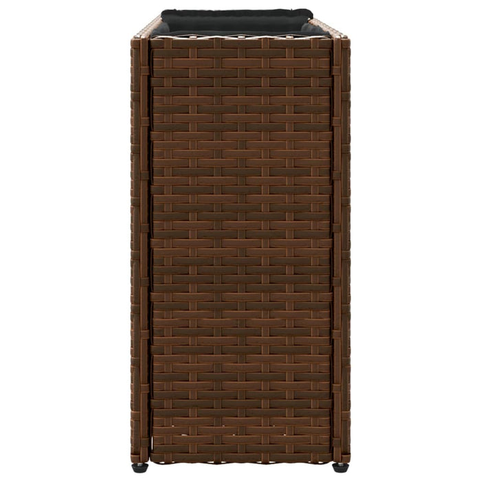 Jardinieră de grădină cu 2 ghivece, maro, 90x20x40 cm poliratan - WALTI WALTI