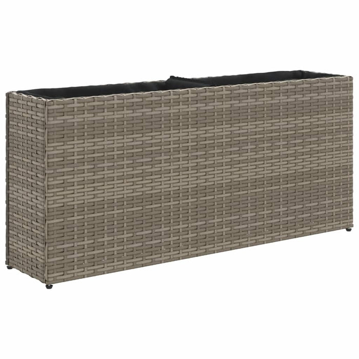 Jardinieră de grădină cu 2 ghivece, gri, 90x20x40 cm poliratan - WALTI WALTI