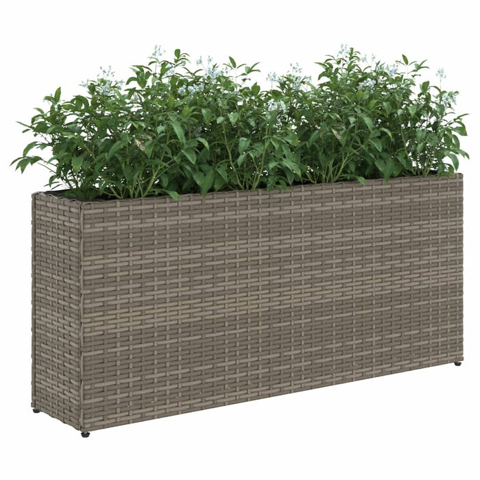 Jardinieră de grădină cu 2 ghivece, gri, 90x20x40 cm poliratan - WALTI WALTI