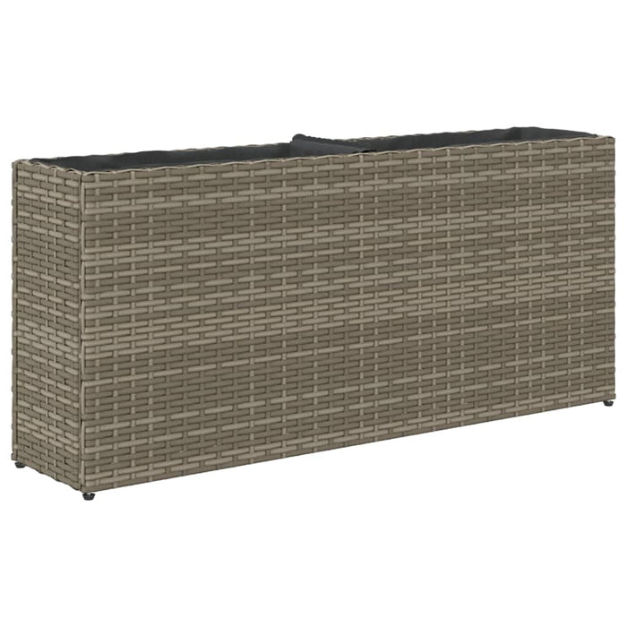 Jardinieră de grădină cu 2 ghivece, gri, 90x20x40 cm poliratan - WALTI WALTI