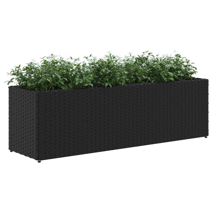 Jardinieră grădină cu 3 ghivece, negru, 105x30x32 cm poliratan - WALTI WALTI
